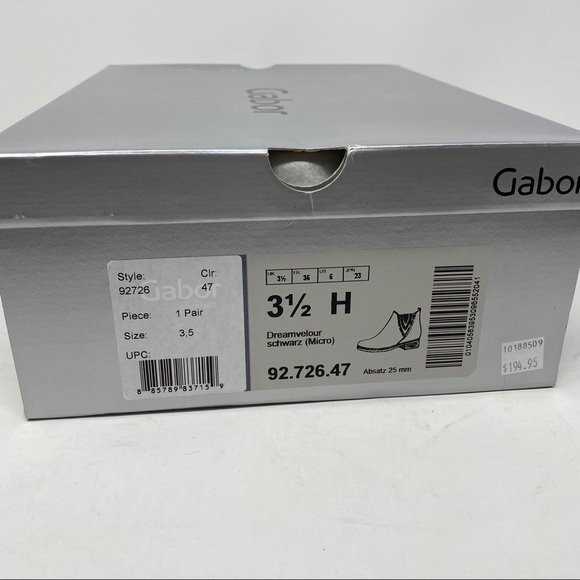 Gabor black suede leather ankle boots 92.726.47 - Picture 6 of 7